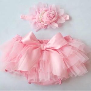 Tutu baby girl and headband flower